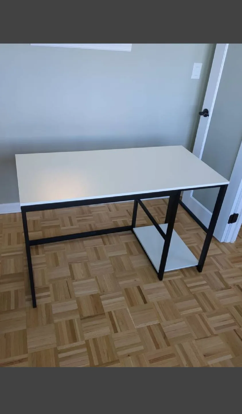 (Free Delivery) Excellent Condition White and Black Desk thumbnail
