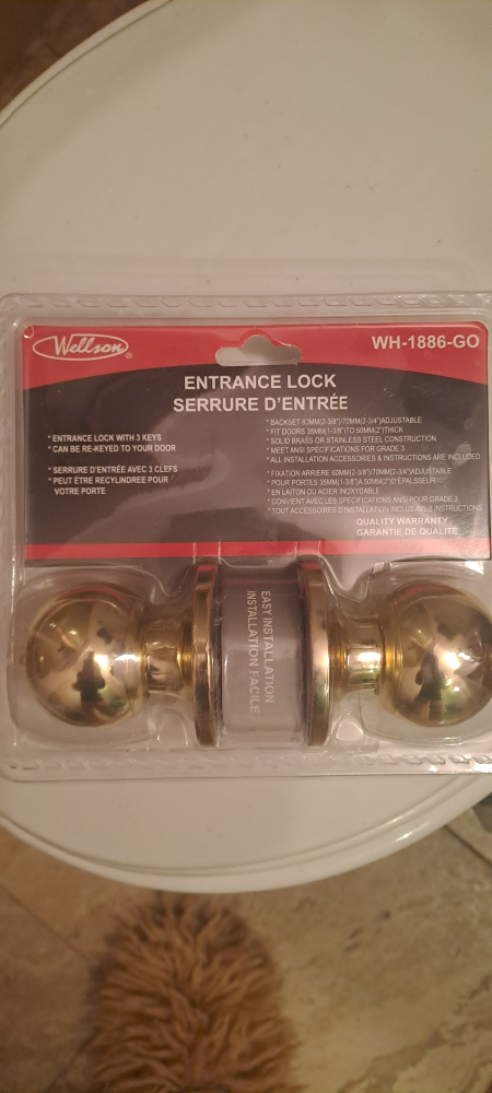 Wellson Entrance Lock WH-1886-GO - New in Package!