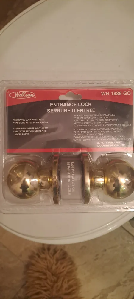 Wellson Entrance Lock WH-1886-GO - New in Package! thumbnail