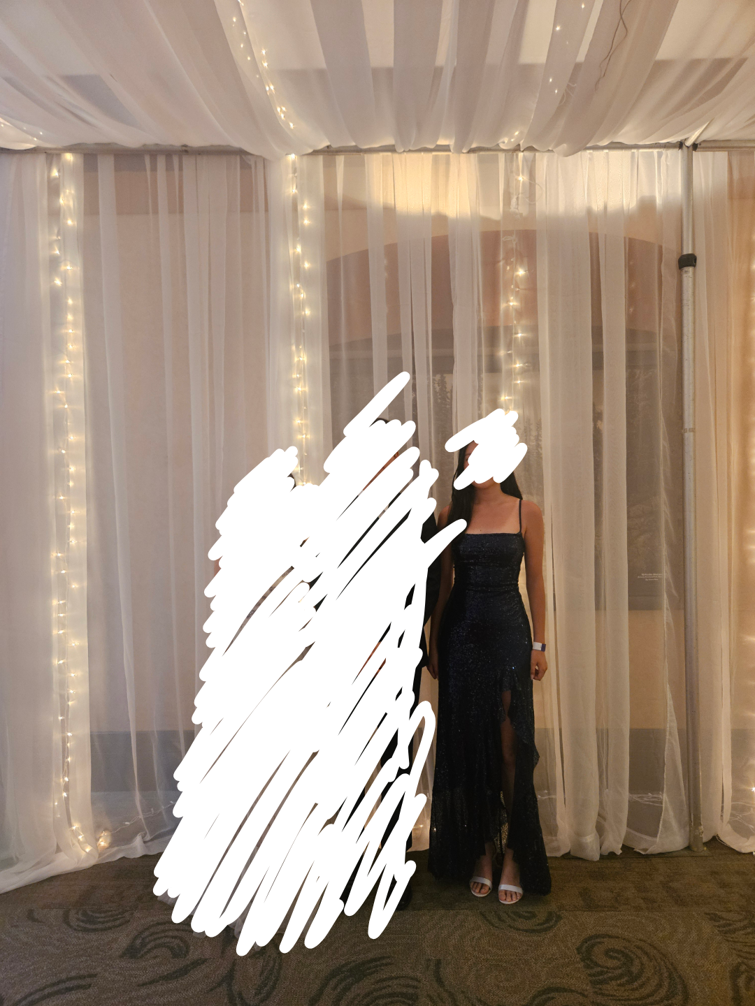 Sequin Sheath/Column Dress for Grad/Prom - Navy Blue - photo 5
