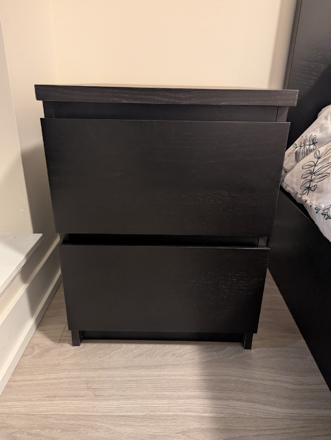 IKEA Malm Nightstand w/ 2 Drawers Black/Dark Brown