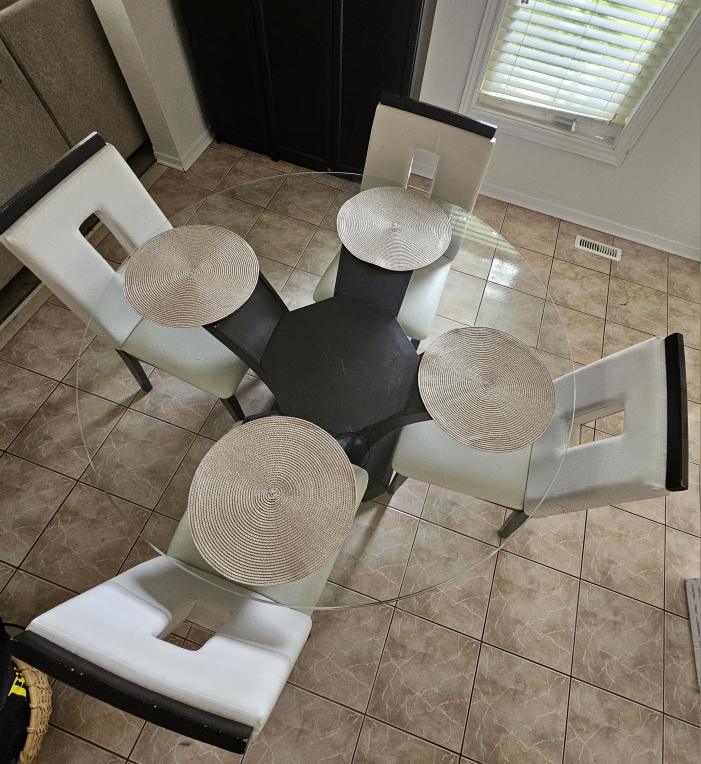 Glass Round Dining Table with 4 Chairs - photo 4