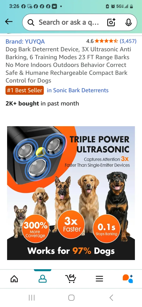 YUYQA Dog Bark Deterrent Device - Black image indicator(3)