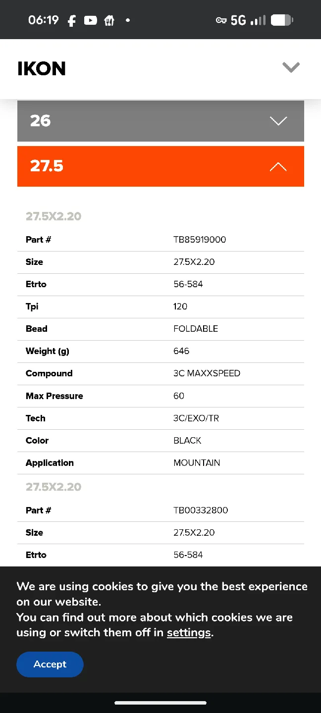 Maxxis Ikon 27.5x2.20 Mountain Bike Tires image indicator(2)