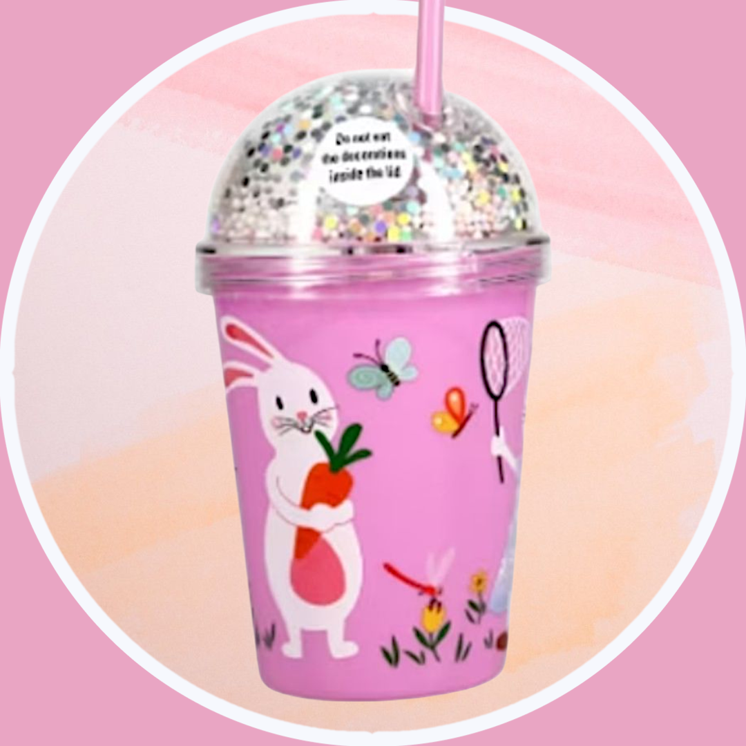 🥕 NEW  Unisex Bunny Sippy Cup Tumbler w Straw - photo 2