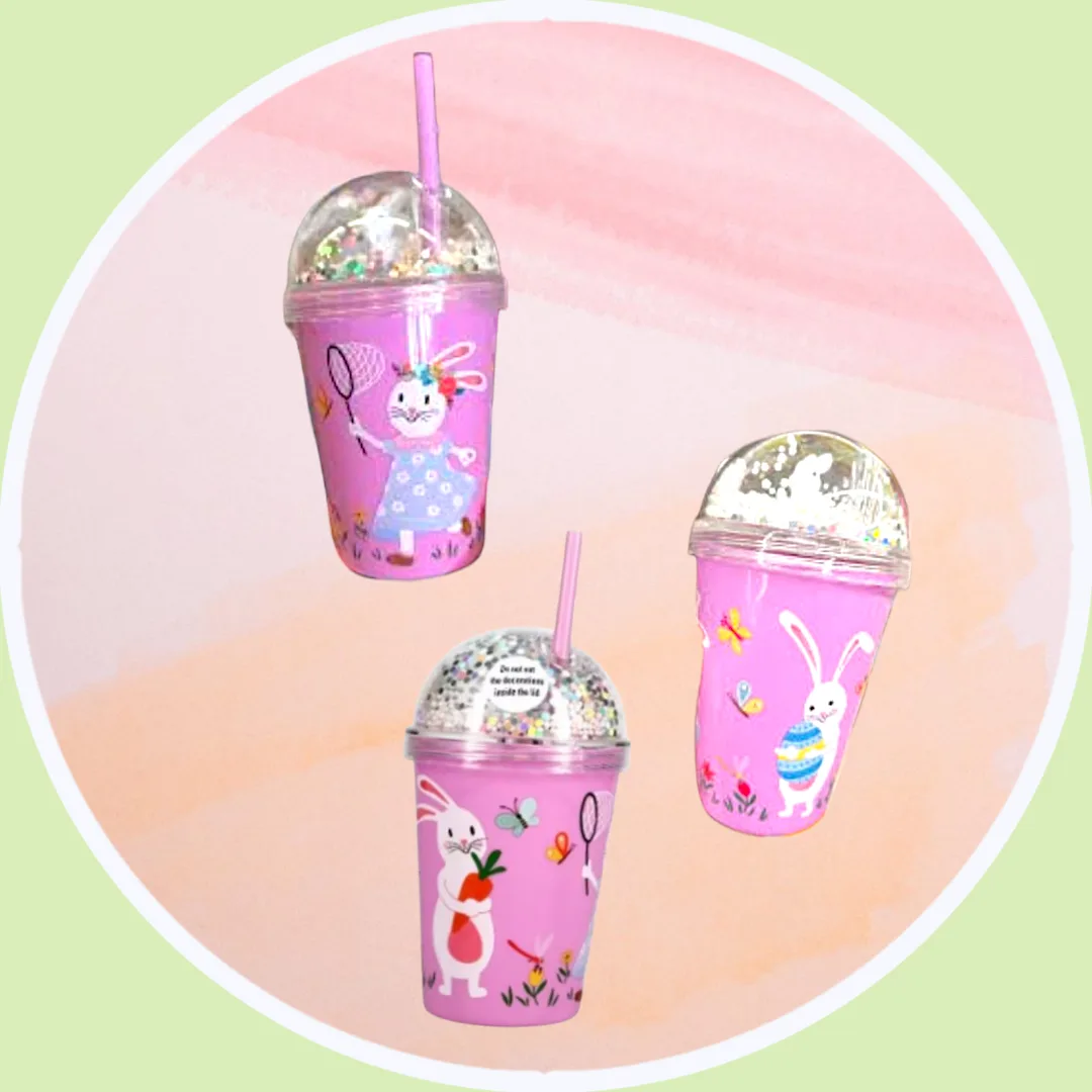 🥕 NEW  Unisex Bunny Sippy Cup Tumbler w Straw image indicator(4)