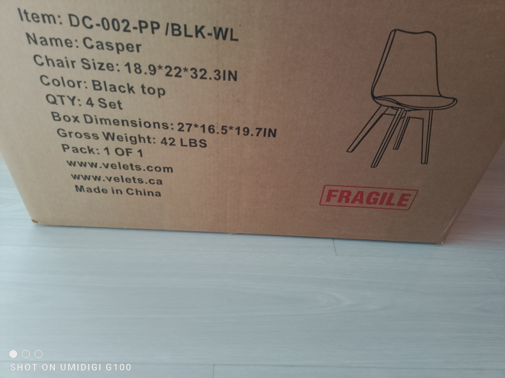 dining table with 4 black chairs - photo 2