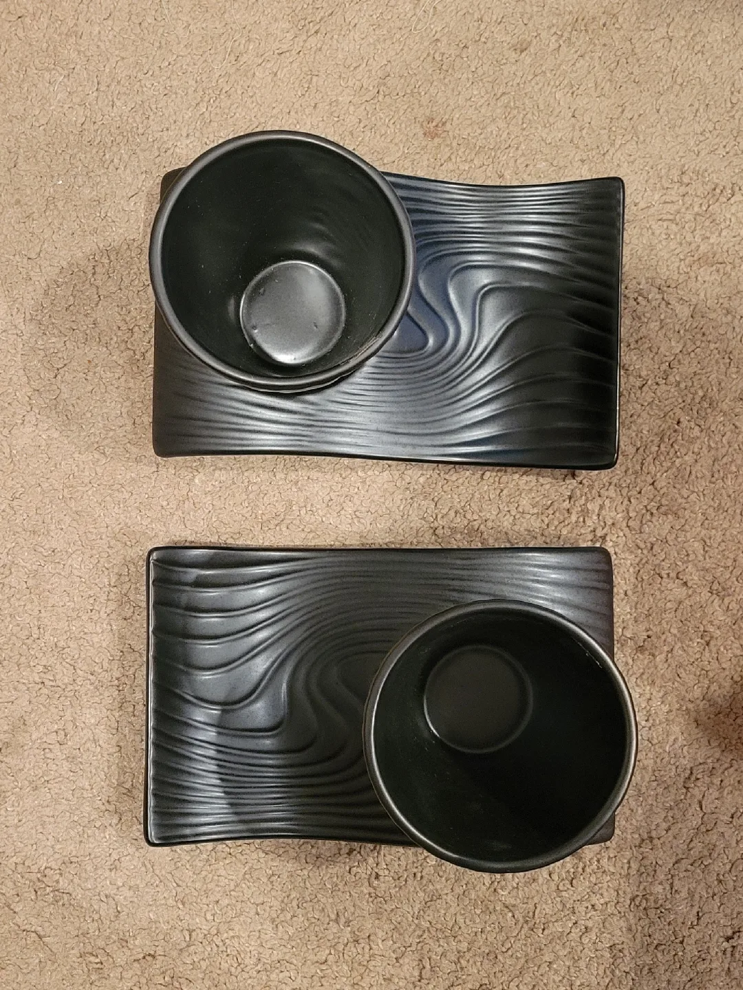 Black Ceramic Cup and Plate Set thumbnail