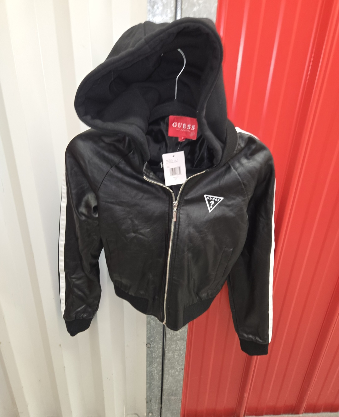 Guess Black Hooded Bomber Jacket - Size S - photo 2