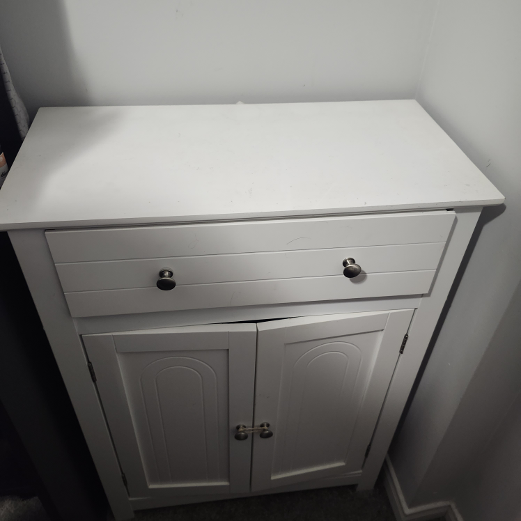 White Cabinet with Drawer & Doors