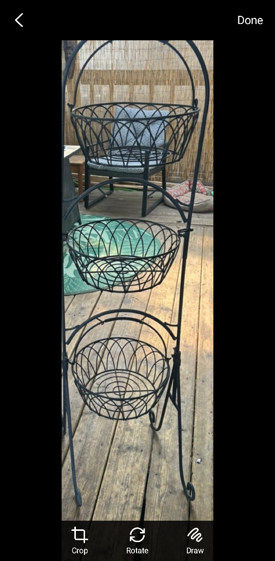 Black Metal 3-Tier Basket Stand 🥕