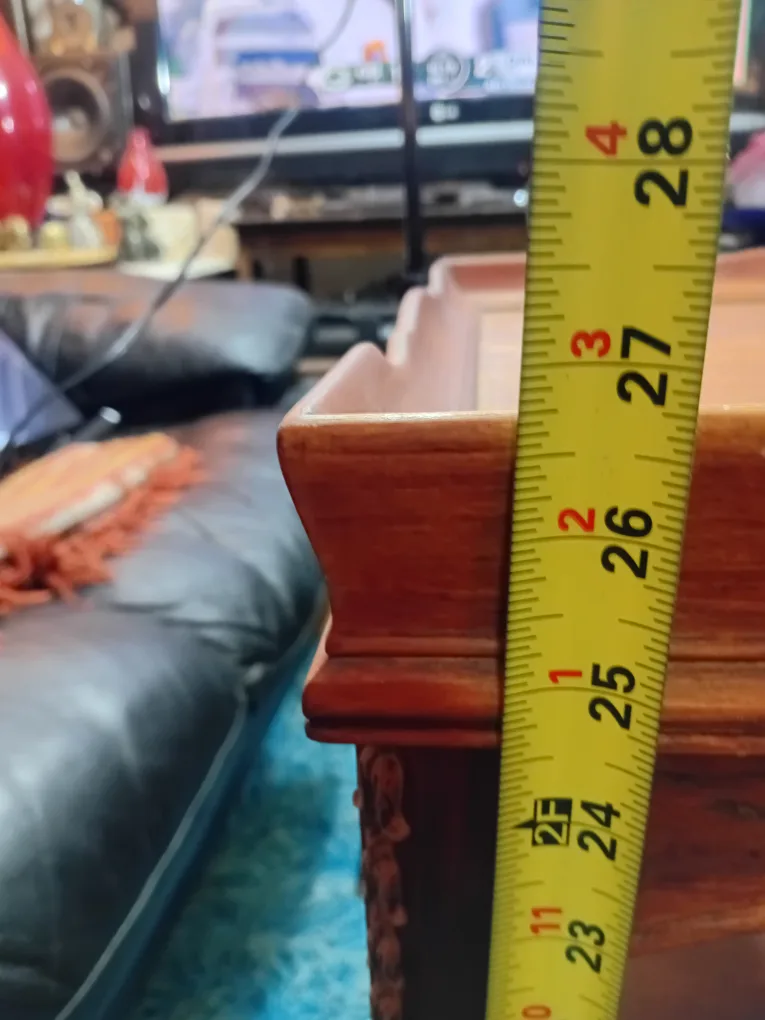 Cherry Wood ART DECO Side Table with Shelf image indicator(8)