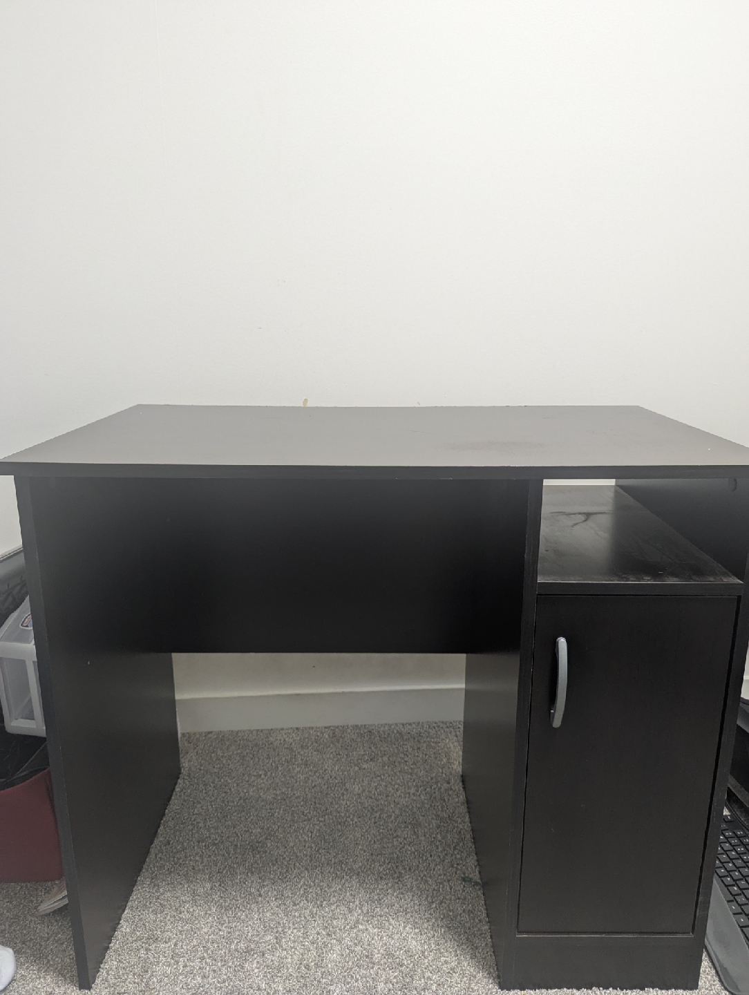 Small Black Desk with Cabinet - photo 2