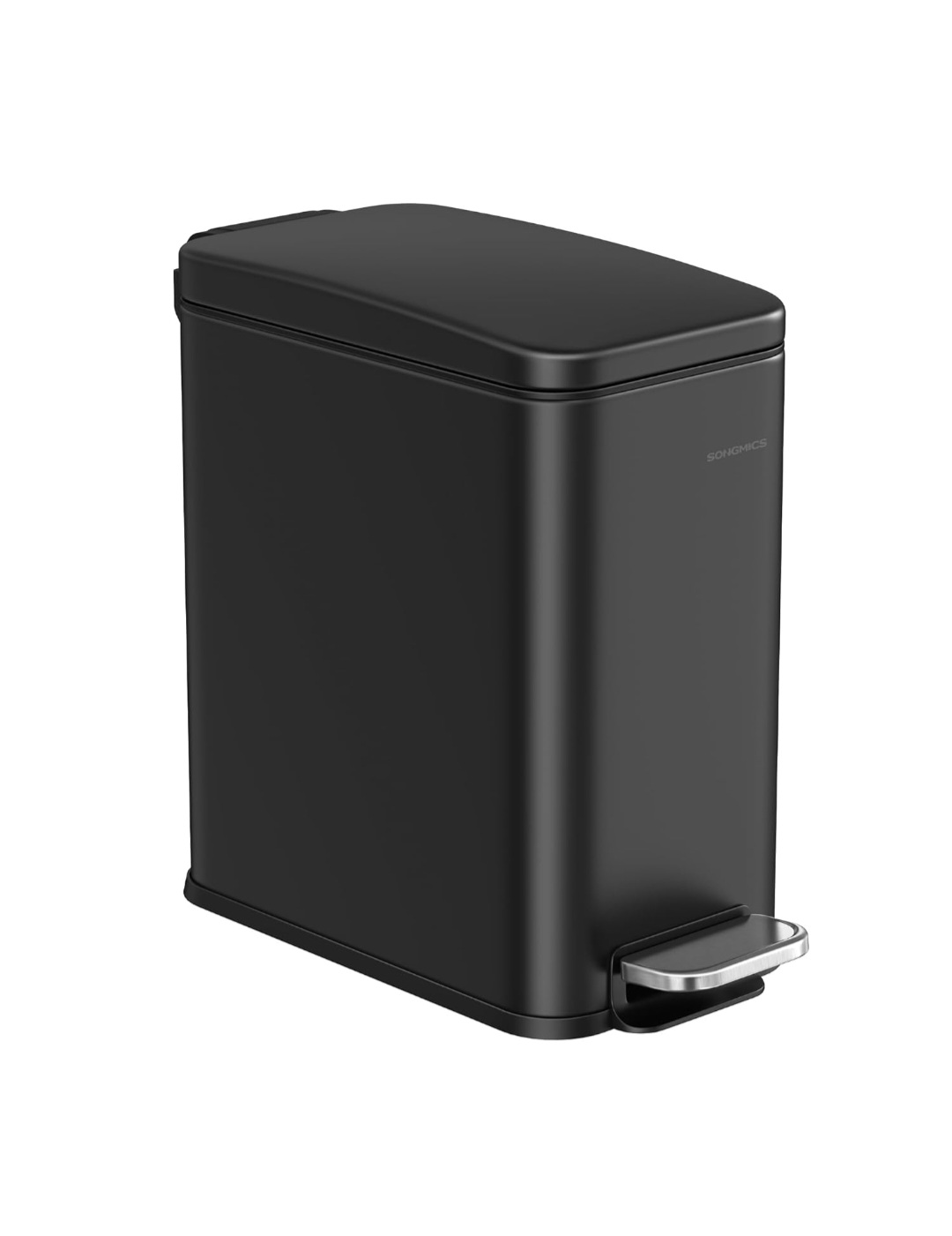 SONGMICS Black Step Trash Can