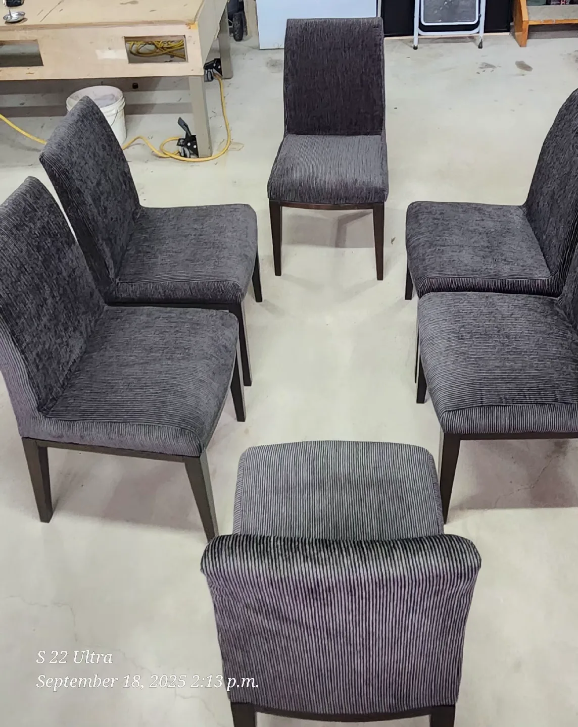 6 Dining Chairs - Dark black n Grey Fabric image indicator(4)