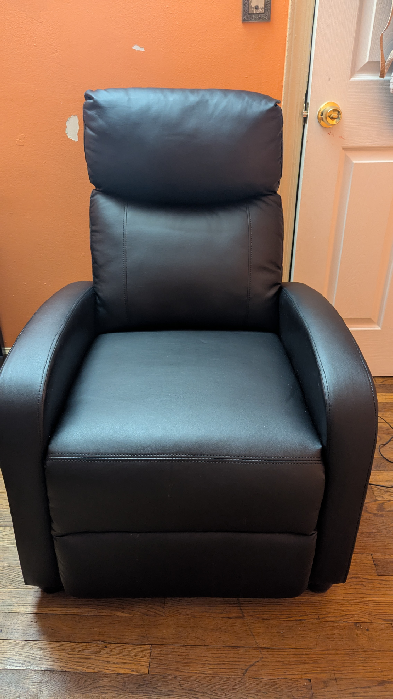 Black Leather Recliner Chair - photo 4
