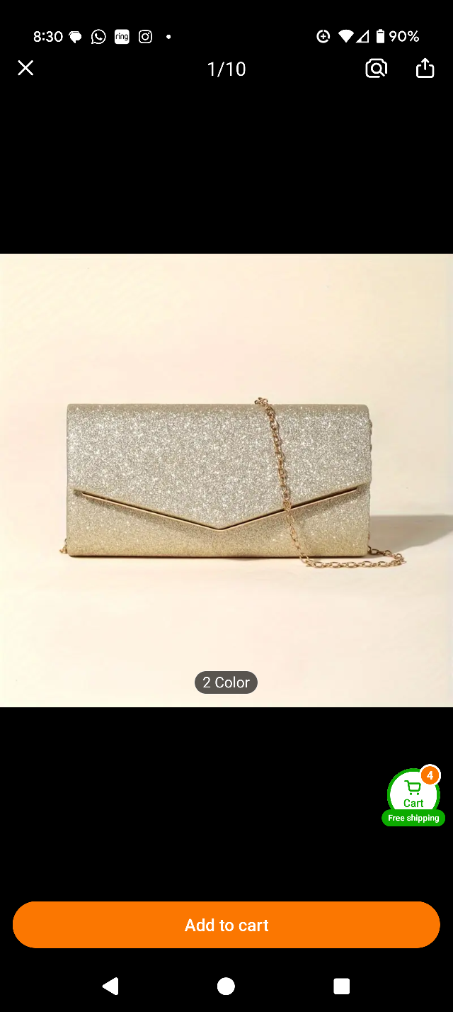 Glitter Chain Evening Bag