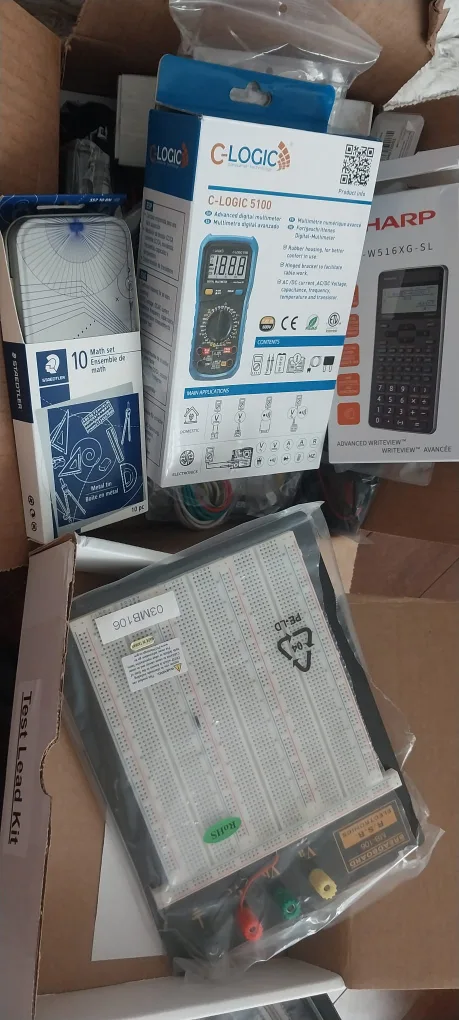 Electronics Box with C-Logic 5100, Sharp EL-W516XG-SL