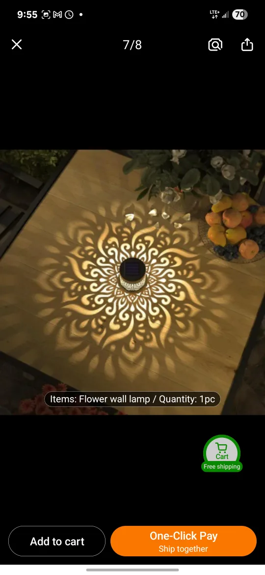 Lotus Pattern Solar Wall Light, pick Scarborough or oshawa thumbnail