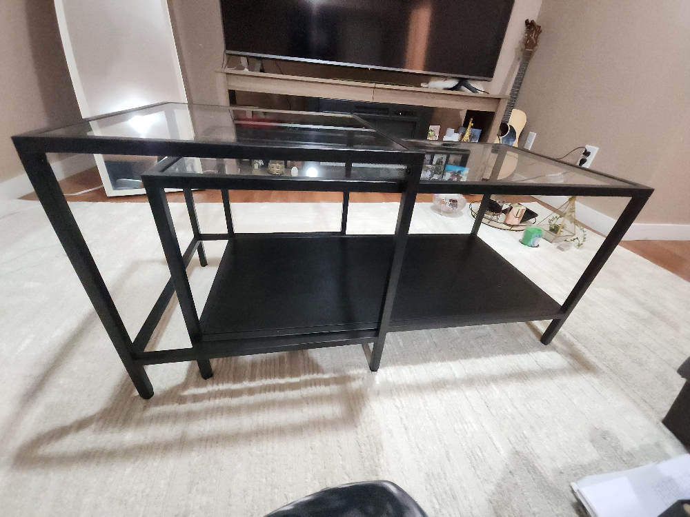 Black Glass Top Coffee Table - photo 3