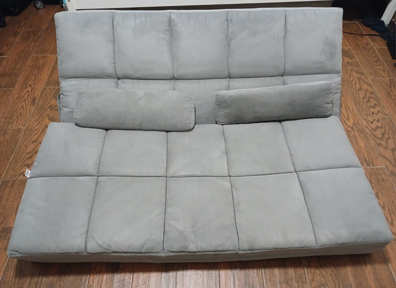 Gray Folding Futon Sofa Bed - photo 2