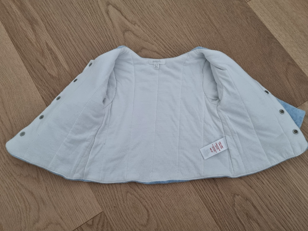 Purebaby 12-18M Blue Organic Cotton Cardigan - photo 3