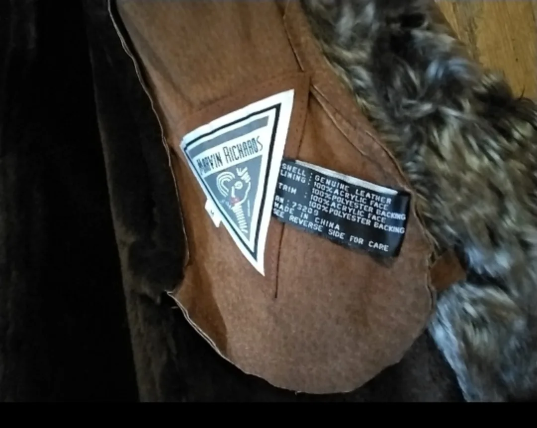 NEW! MARVIN RICHARDS MAXI TAN SUEDE COAT image indicator(4)