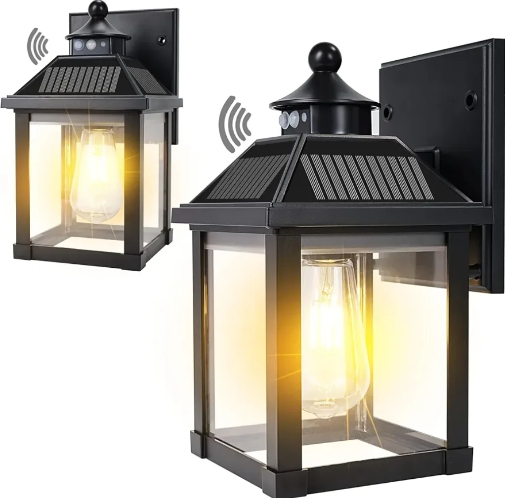 Outdoor Solar Wall Lantern - Weather Resistant thumbnail