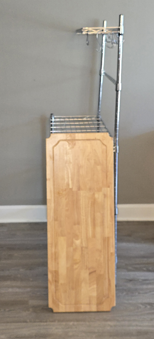 Chrome Shelving Unit with Wood Top - photo 3