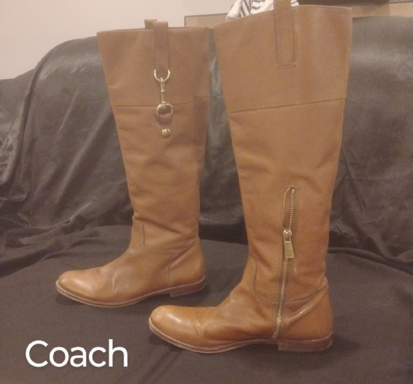 Coach Tan Leather Riding Boots