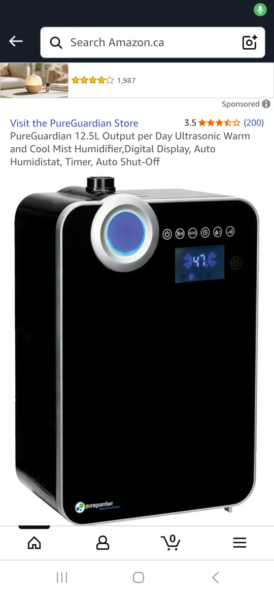 PureGuardian 12.5L Ultrasonic Humidifier thumbnail