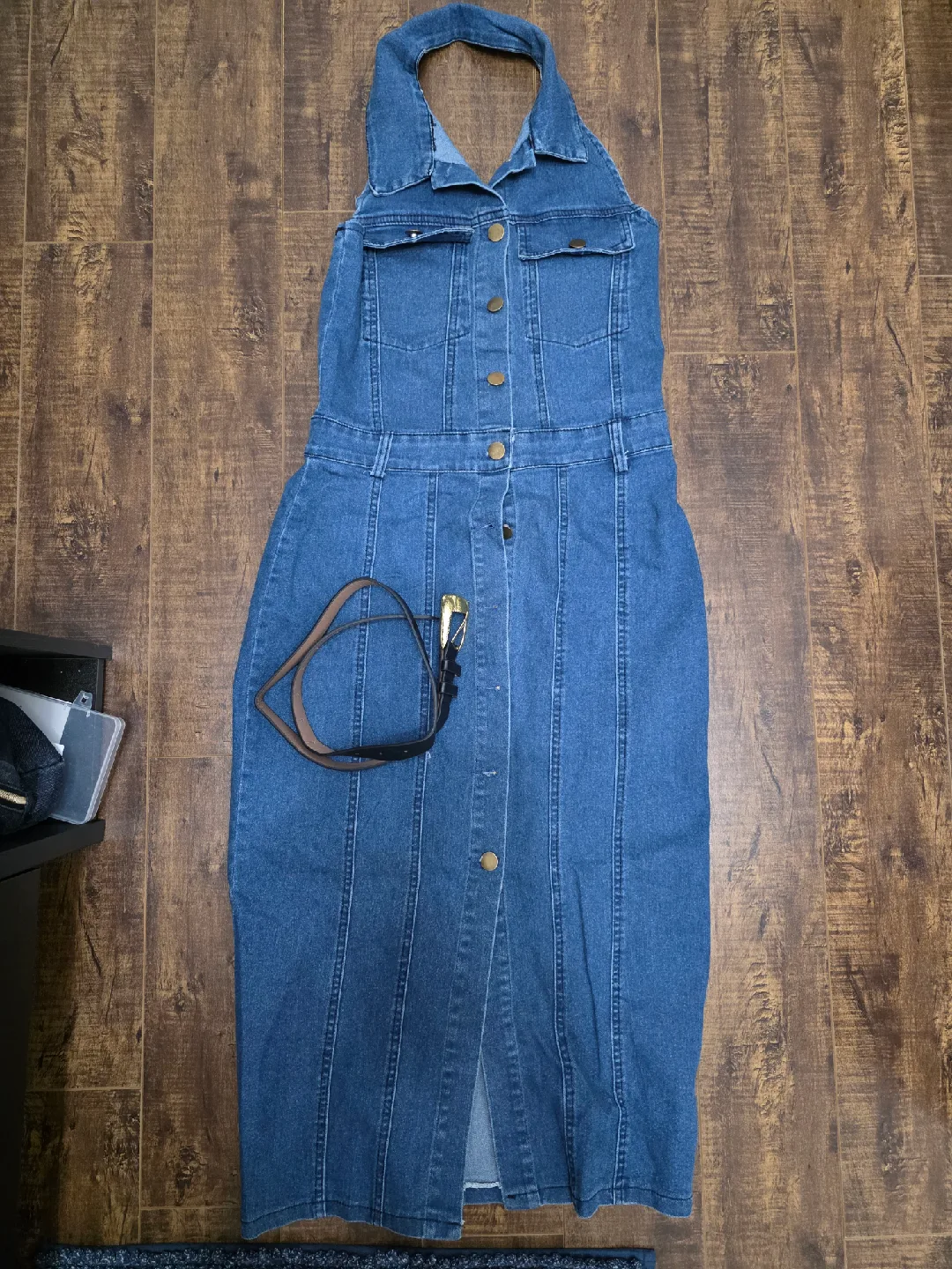 Denim Halter Dress thumbnail
