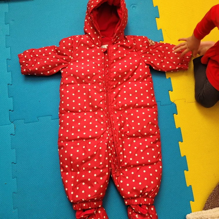 GAP Baby Red Polka Dot Snowsuit 6-12 Months image indicator(5)