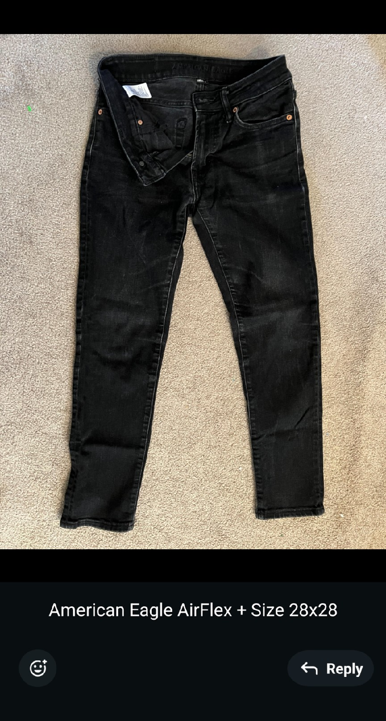 American Eagle AirFlex Jeans, Size 28x28, Black - photo 2
