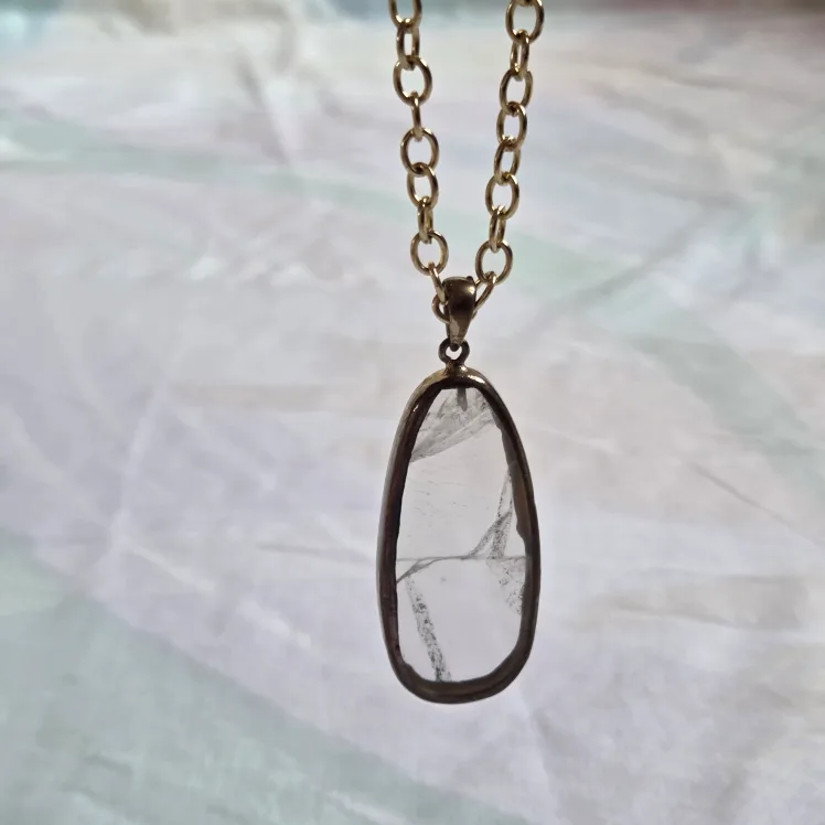 🆕Chain Necklace with Clear Stone Pendant image indicator(2)