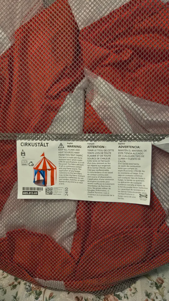 IKEA CIRKUSTÄLT Children's Tent - Red, Blue, White image indicator(2)