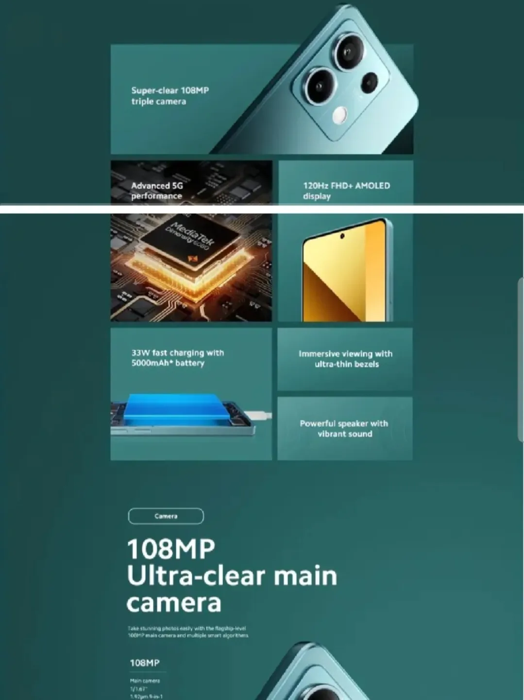 Unlocked Smartphone Redmi Note 13 5G 8gb/128gb (Brand New) image indicator(5)