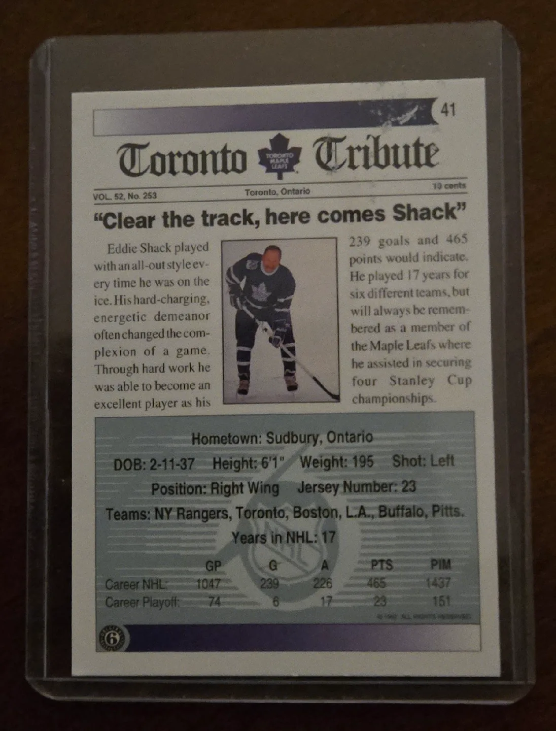 Eddie Shack Autographed Hockey Card & Photo image indicator(6)