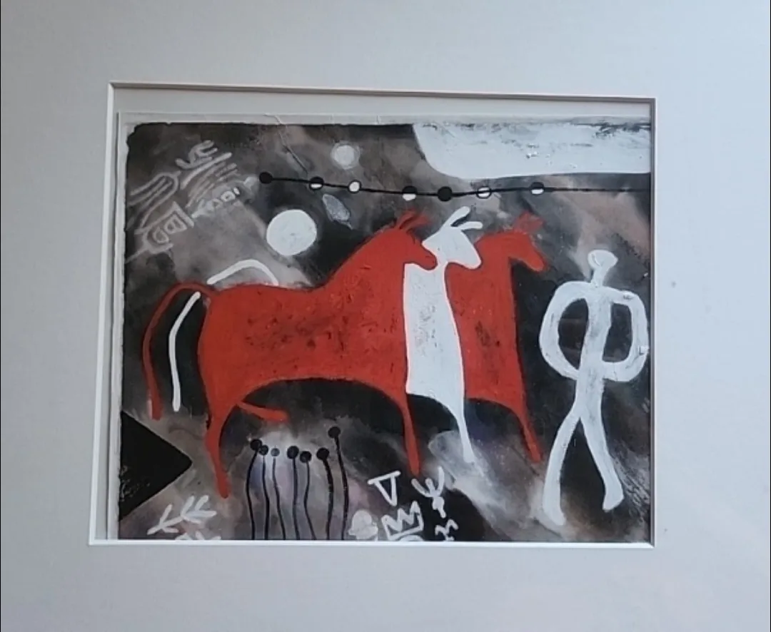 Canadian Framed Art - Red Horse and Figure 🥕 image indicator(2)