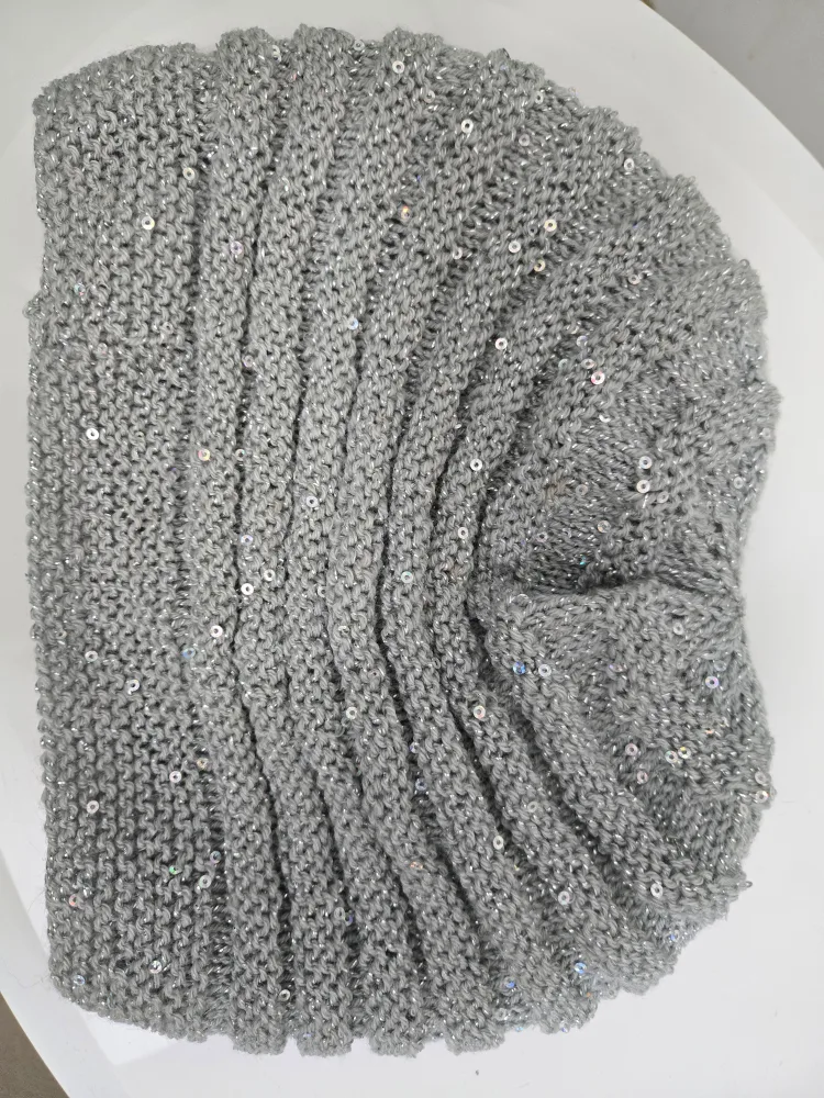 Brand New Silver Knit Beanie Hat image indicator(2)