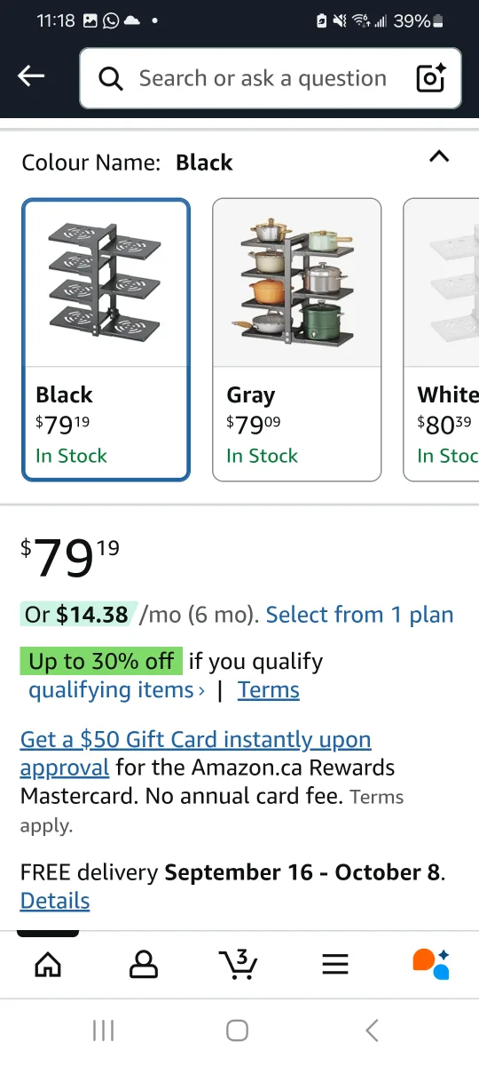 Black Pot Rack Organizer image indicator(3)