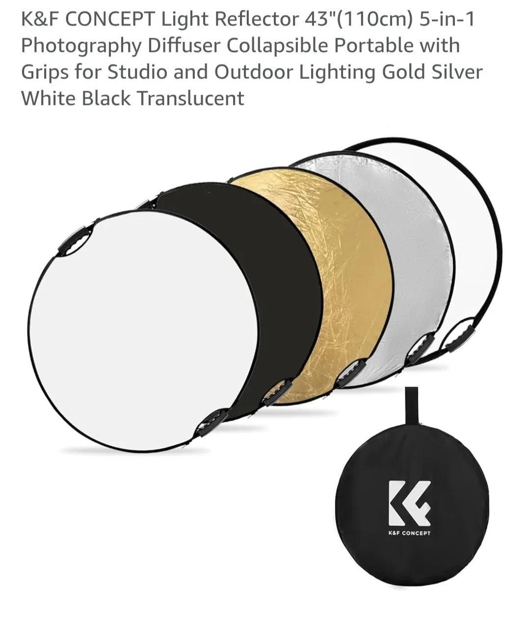 K&F Concept 43" 5-in-1 Photography Light Reflector image indicator(2)