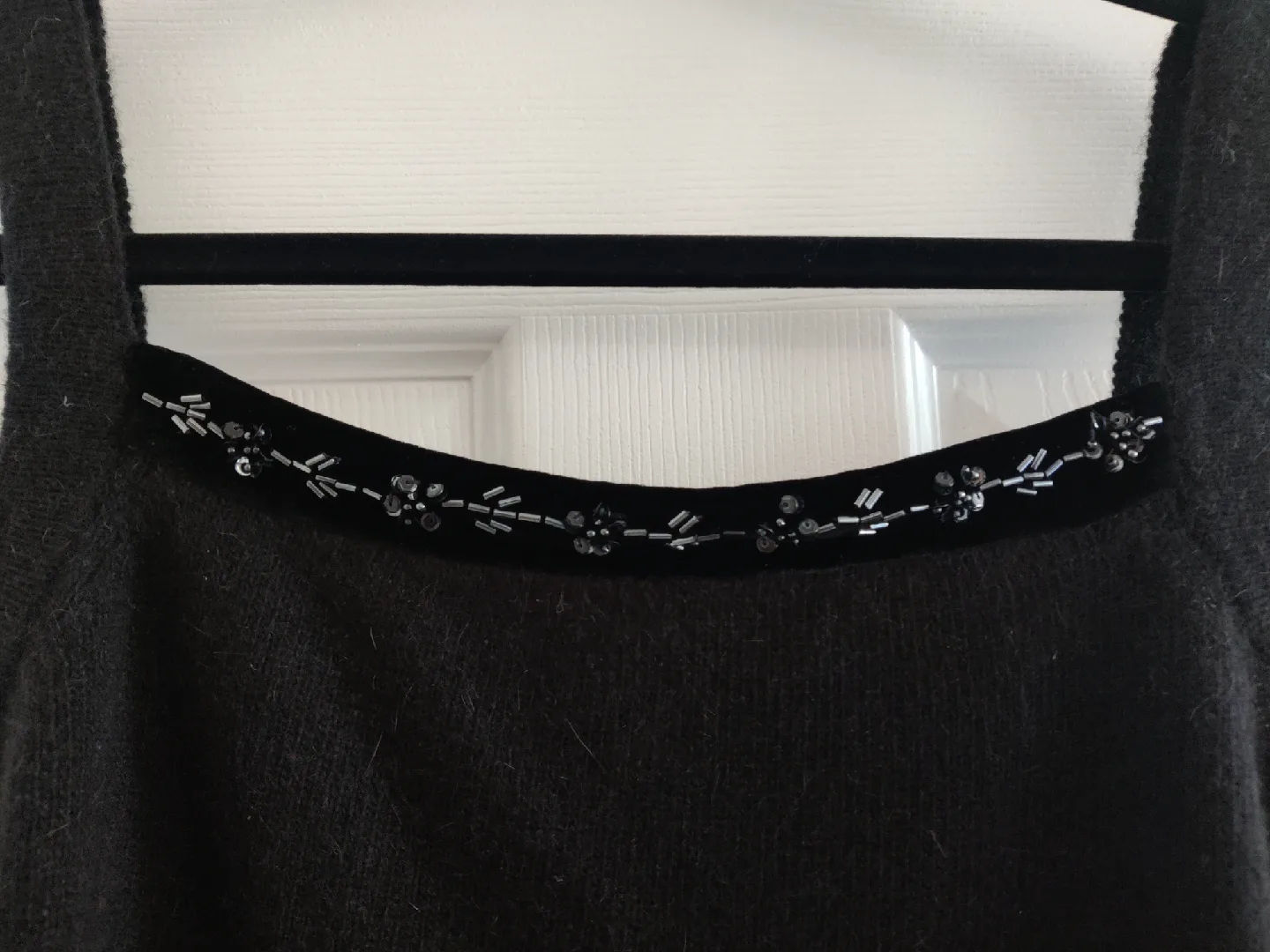 Laura Ashley Black Beaded Tank Top - Size Medium image indicator(2)