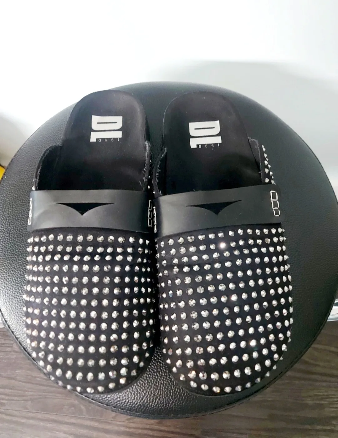 DL 1961 Black Studded Slides thumbnail