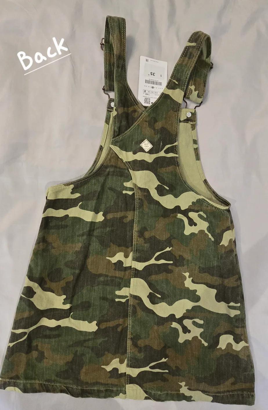 NEW! Zara Kids Camo Jumper Dress - Size 10 Youth image indicator(5)