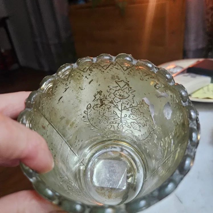 Mercury glass candle holder 2× scalloped edge motif bud vase. image indicator(4)