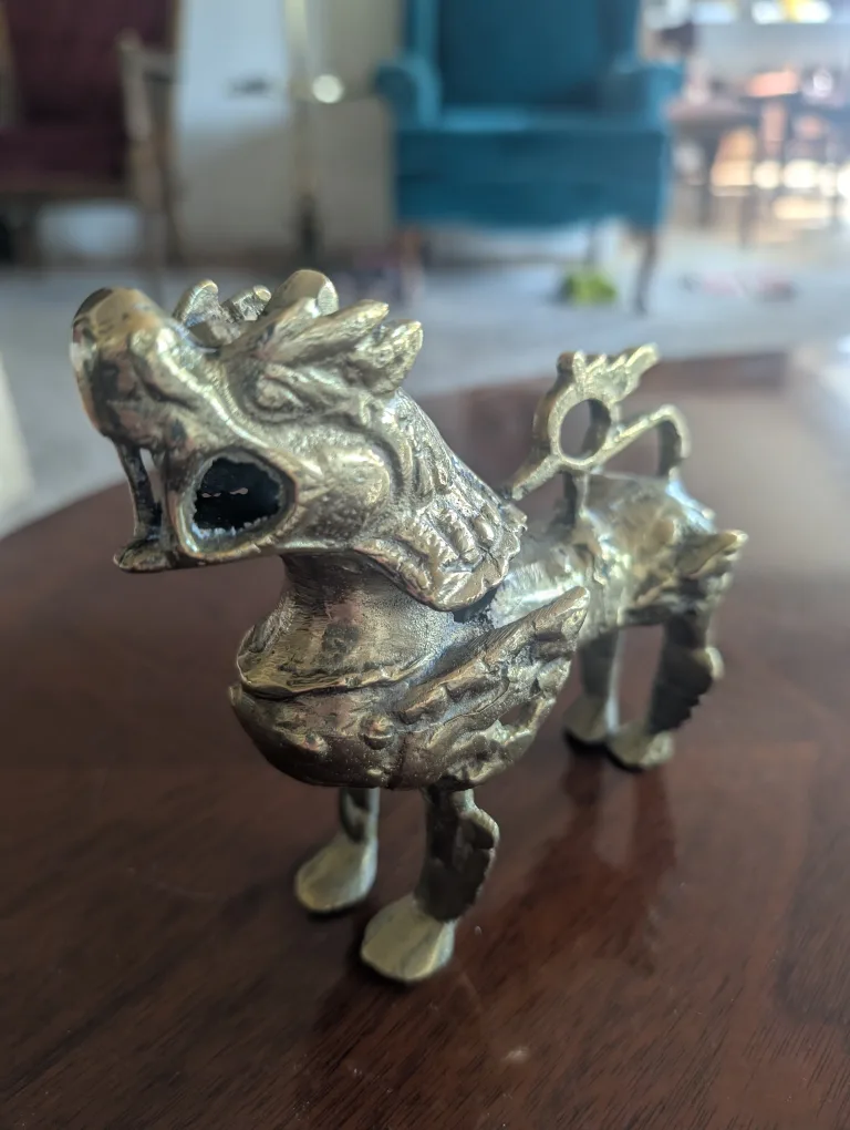 Vintage Brass Dragon  Statue image indicator(2)