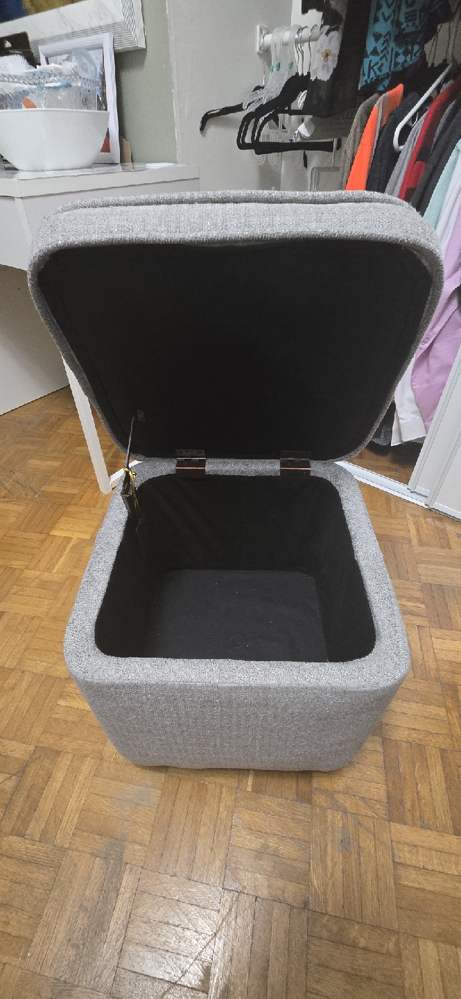 Grey Storage Ottoman - photo 2