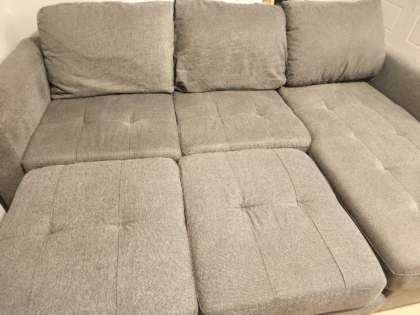 Grey Sectional Sofa BED with STORAGE image indicator(3)