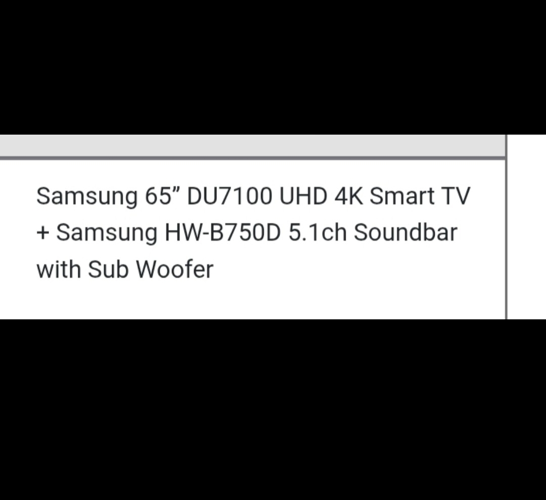 Samsung 65" DU7100 4K TV + HW-B750D 5.1ch Soundbar - photo 2